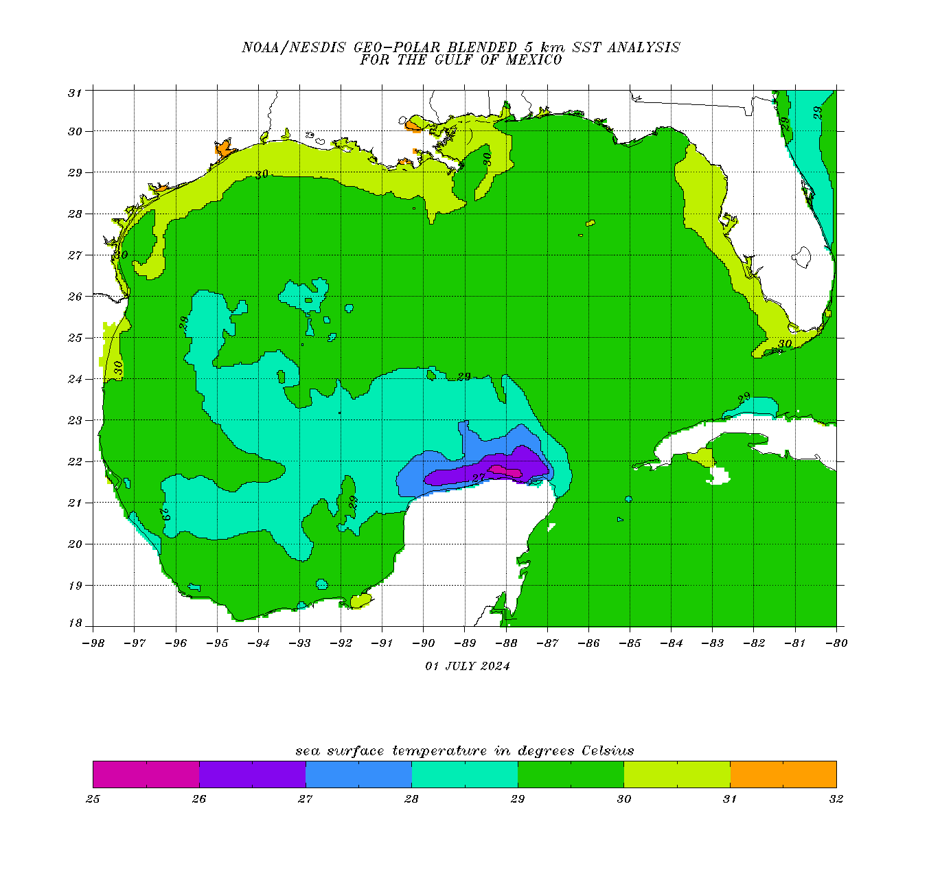 Current Gulf Of Mexico Water Temperature Map Global Sea Temperatures