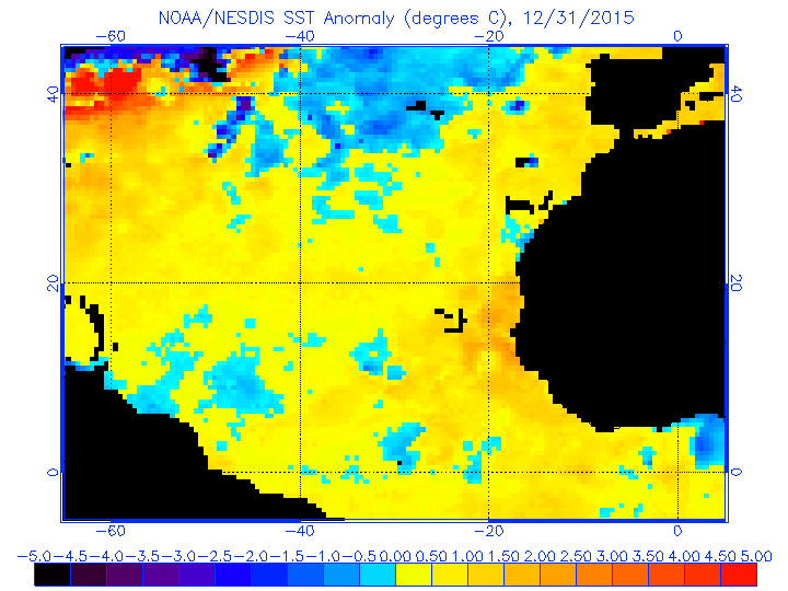 Operational SST Anomaly Charts for 2015 - OSPO