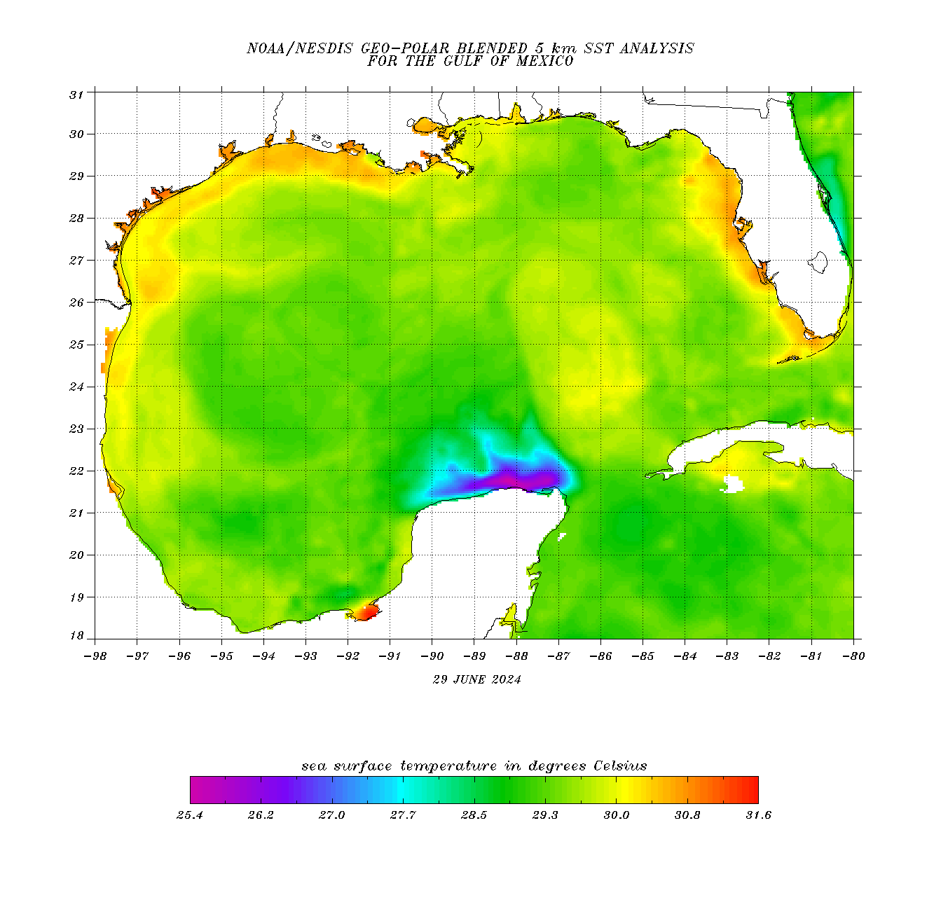 Current Gulf Of Mexico Water Temperature Map Lau3O5Sfnxcdzm