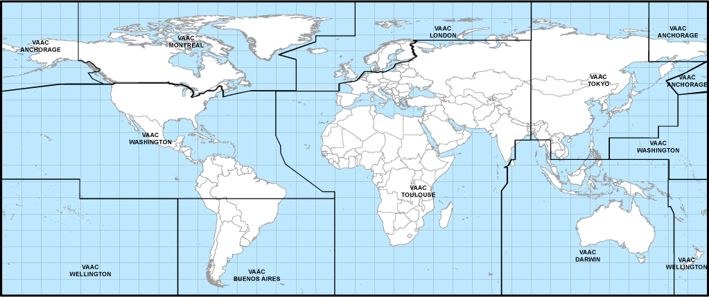Map of VAACs worldwide